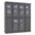 Solid Wood 65" Pantry China Cabinet With Frosted Glass Doors And Adjustable Shelves In Gray