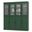 Solid Wood 65" Pantry China Cabinet With Frosted Glass Doors And Adjustable Shelves In Green