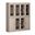 Solid Wood 65" Pantry China Cabinet With Raised Panel And Clear Glass Doors In Beige