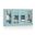 Solid Wood 65" Sideboard With Clear Glass Doors And 2-Drawers In Aqua