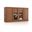 Solid Wood 65" Sideboard With Clear Glass Doors And 2-Drawers In Mocha