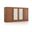 Solid Wood 65" Sideboard With Raised Panel And Frosted Glass Doors In Mocha