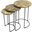 Solid Wood and Metal Round Frame Nested Tables Set of 2 In Black and Natural