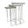 Solid Wood and Metal Round Frame Nested Tables Set of 2 In White
