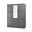 Cosmo 3-Door Wardrobe with Mirrored Door In Grey