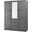 Solid Wood Cosmo Wardrobe With Mirrored Door In Gray