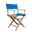 Solid Wood Director Chair In Brown and Blue