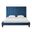 Solid Wood King Tufted Upholstered Velvet Bed In Navy Blue
