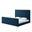 Solid Wood King Upholstered Linen Bed In Denim Blue