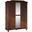 Solid Wood Kyle 3-Door Wardrobe With Mirrored Door In Mocha