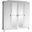 Solid Wood Kyle 4-Door Wardrobe With Mirrored Doors In White