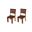 Solid Wood Ladder Back Dining Side Chairs Set of 2 In Brown