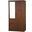 Solid Wood Metro Wardrobe With Mirrored Door In Mocha