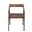 Solid Wood Open Back Dining Arm Chair In Dark Brown