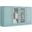 Solid Wood Tv Stand With Clear Glass Doors And Adjustable Shelves In Aqua
