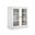 Solid Wood Tv Stand With Clear Glass Doors And Adjustable Shelves In White