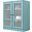 Solid Wood Tv Stand With Frosted Glass Doors And Adjustable Shelves In Aqua