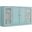 Solid Wood Tv Stand With Frosted Glass Doors And Adjustable Shelves In Aqua