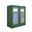 Solid Wood Tv Stand With Frosted Glass Doors And Adjustable Shelves In Green