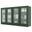 Solid Wood Tv Stand With Frosted Glass Doors And Adjustable Shelves In Green
