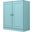 Solid Wood Tv Stand With Raised Panel Doors And Adjustable Shelves In Aqua