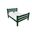 Solid Wood Twin Bed Frame In Dark Green