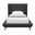 Solid Wood Twin Upholstered Linen Bed In Charcoal