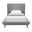 Solid Wood Twin Upholstered Linen Bed In Gray