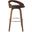 Sonia 26 Inch Counter Height Swivel Brown Faux Leather and Walnut Wood Bar Stool