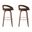 Sonia 26 Inch Counter Height Swivel Bar Stool Set of 2 In Brown and Walnut