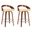 Sonia 26 Inch Counter Height Swivel Bar Stool Set of 2 In Cream and Walnut