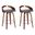 Sonia 26 Inch Counter Height Swivel Bar Stool Set of 2 In Gray and Walnut