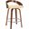 Sonia 26 Inch Counter Height Swivel Cream Faux Leather and Walnut Wood Bar Stool