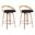 Sonia Swivel Counter Height Bar Stool Set of 2 In Black and Patterned Oak