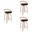 Sonia Swivel Counter Height Bar Stool Set of 3 In Black and Patterned Oak