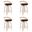 Sonia Swivel Counter Height Bar Stool Set of 4 In Black and Patterned Oak