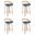 Sonia Swivel Counter Height Bar Stool Set of 4 In Blue and Patterned Oak