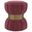 Sora Round Upholstered Ottoman In Berry