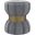 Sora Round Upholstered Ottoman In Grey