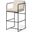 Stamford 40 Inch Total Height Light Beige Upholstered Seat With Wood Back And Metal Frame Bar Stool