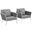 Stance White and Gray Arm Chair Outdoor Patio Aluminum Set of 2