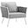 Stance White and Gray Outdoor Patio Aluminum Arm Chair