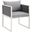 Stance White and Gray Outdoor Patio Aluminum Dining Arm Chair