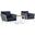 Stance White Navy 3 Piece Outdoor Patio Aluminum Sectional Sofa Set EEI-3163-WHI-NAV-SET