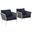 Stance White Navy Arm Chair Outdoor Patio Aluminum Set of 2