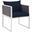 Stance White Navy Outdoor Patio Aluminum Dining Arm Chair