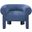 Stefano Polyester Fabric Accent Chair In Navy