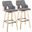 Stella 30 Inch Fixed Height Barstool Set of 2 In Black and Gray