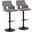 Stella Adjustable Barstool Set of 2 In Black and Grey/Natural