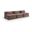 Stellar 114 Inch Chenille Fabric Upholstered 3 Piece Modular Sofa In Brown